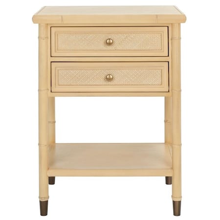 Safavieh Ahab 2 Drawer 1 Shelf Accent Table, Light Blonde & Gold ACC6606A